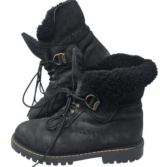 Sorel | Shoes | Vintage Sorel Womens Black Leather Shearling  display picture 2